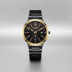 Chaxigo Men's Dress Watch - Midnight Obsidian & Gold