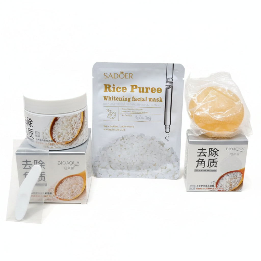 SADOER Rice Puree Brightening & Glow Skincare Trio