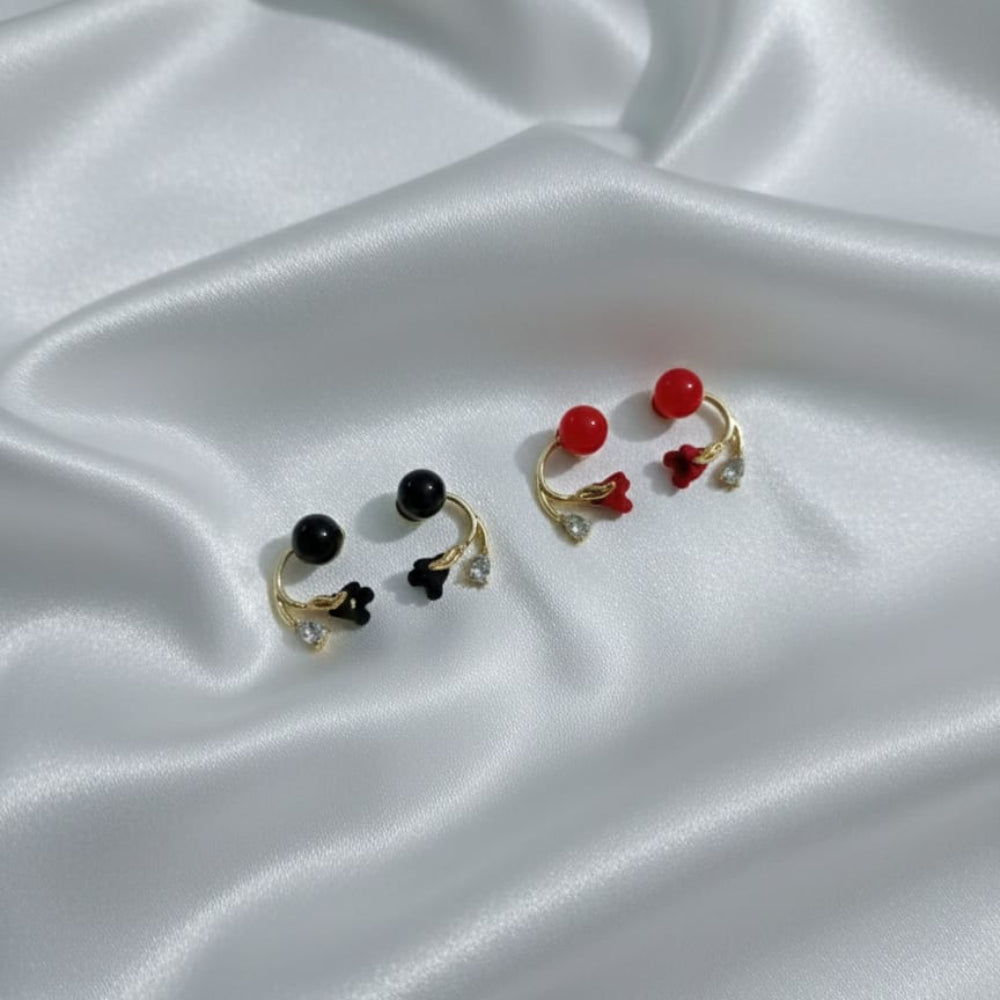 Stainless Steel Botanical Charm Earrings - Each Pair
