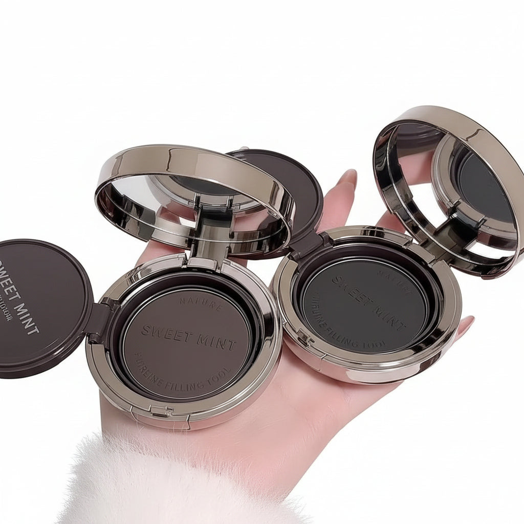 Sweet Mint Fluffy HairStyle Powder Compact With Puff - Each