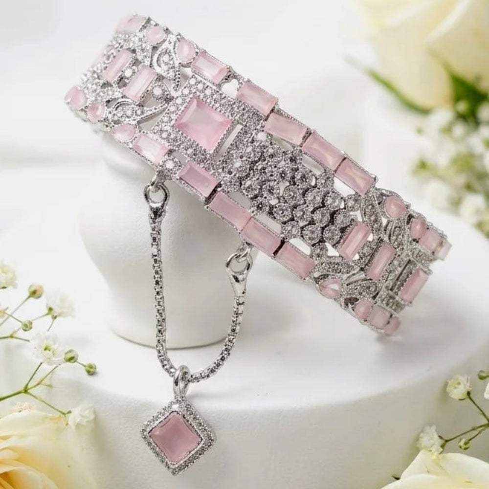 Stainless Steel silver-toned openable statement bracelet - Each