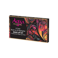 Aqua Color Line 6 Color Highlighter Palette