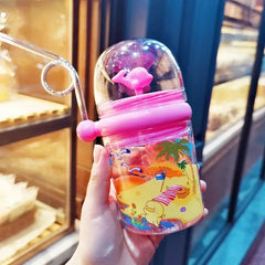 Fancy Kids Water Bottle with Straw - 260ml