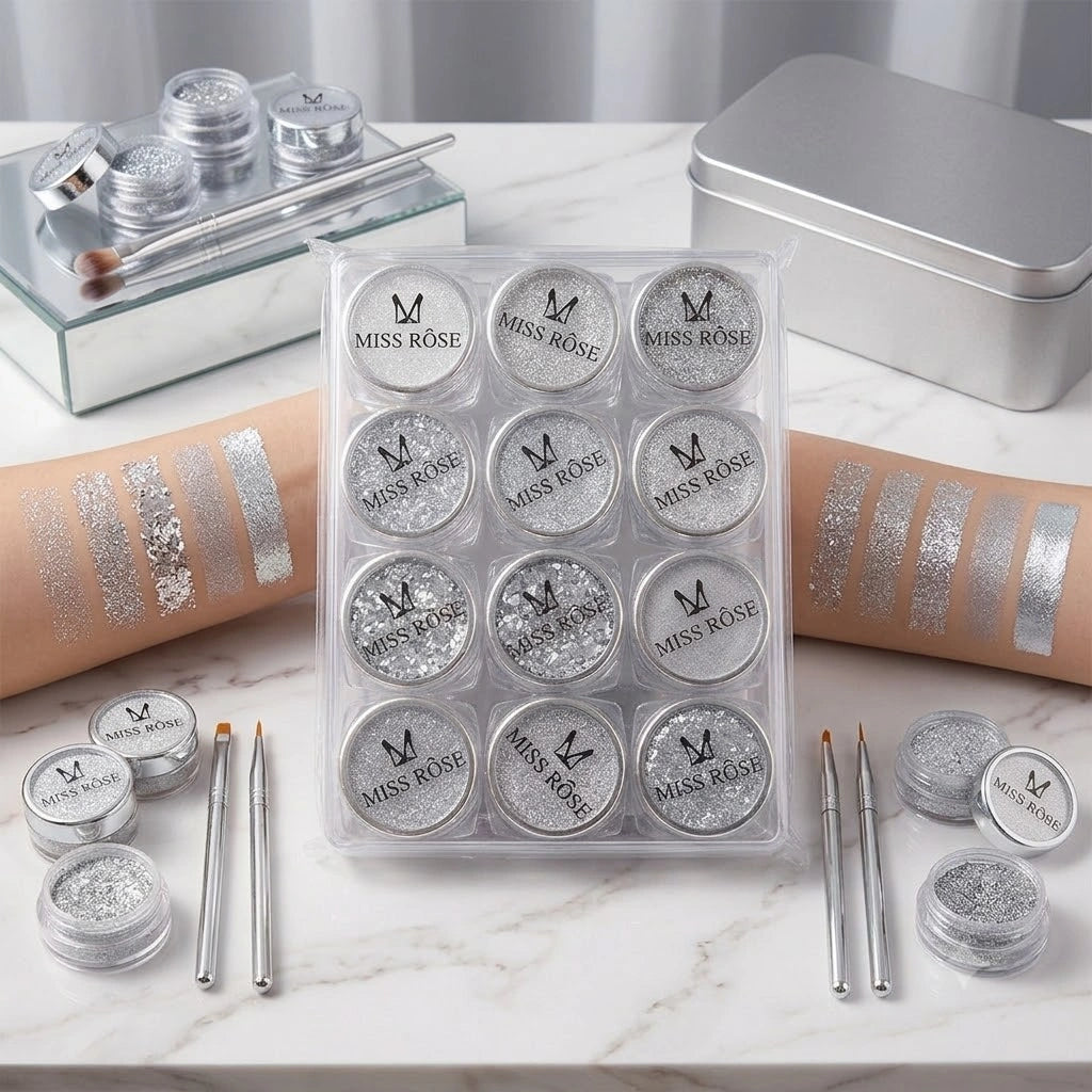Miss Rose Silver Glitter Powder