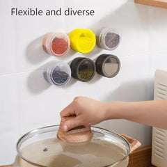 Magnetic Spice Jar Plastic Spice Container Storage Box With Transparent Lid