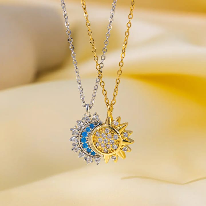 2 in 1 Moon and Sun Necklace