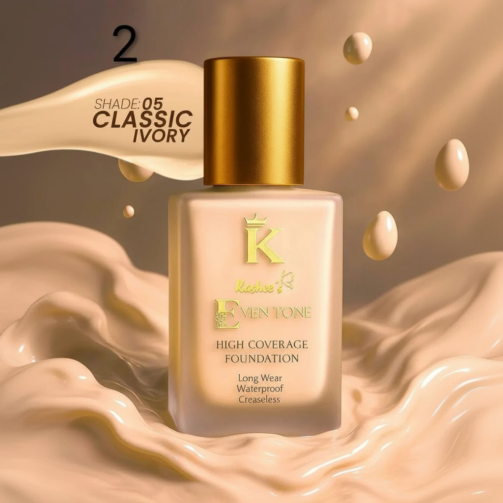 Kashees High Coverage Foundation Long Wear Waterproof - 15ml