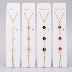 Stainless Steel Gold Plated Beaded Flower Slave Bracelet