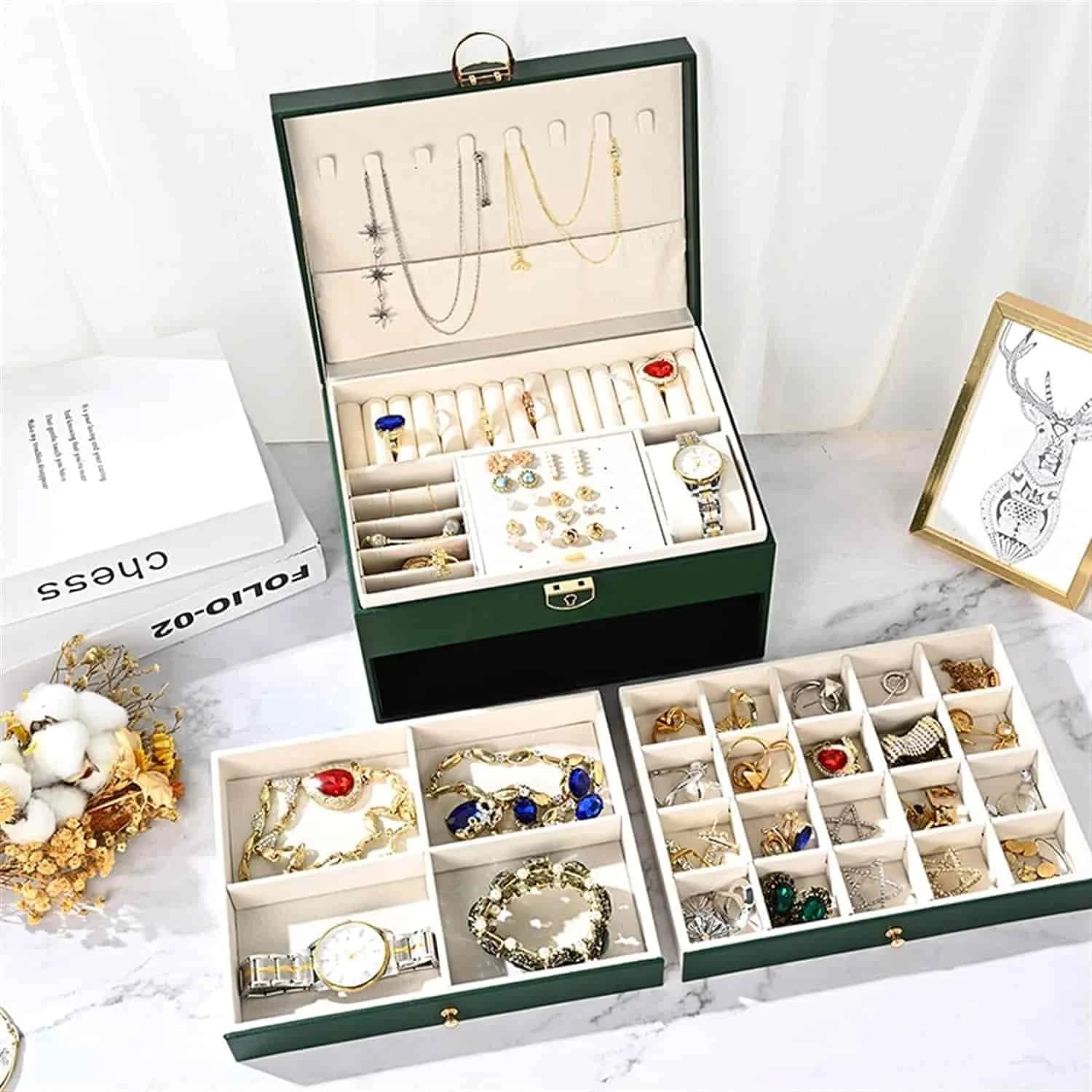 Double-Layer Jewelry Storage Box - Each