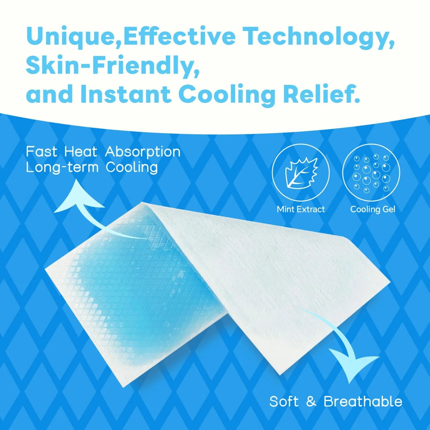 Migraine Cooling Headache Patch with Menthol & Camphor - 6 pcs