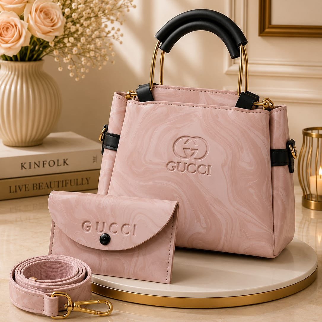 Elegant & Trendy Design - 2 Pcs Set - Handbag + Matching Wallet