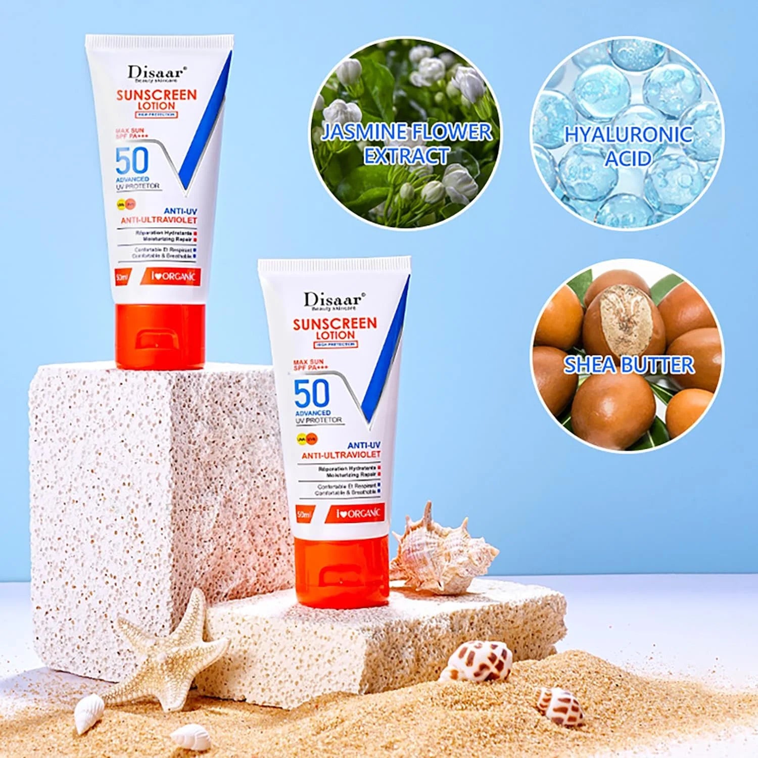 Disaar UVA/UVB  SPF 50 Sunscreen Lotion  - 50g