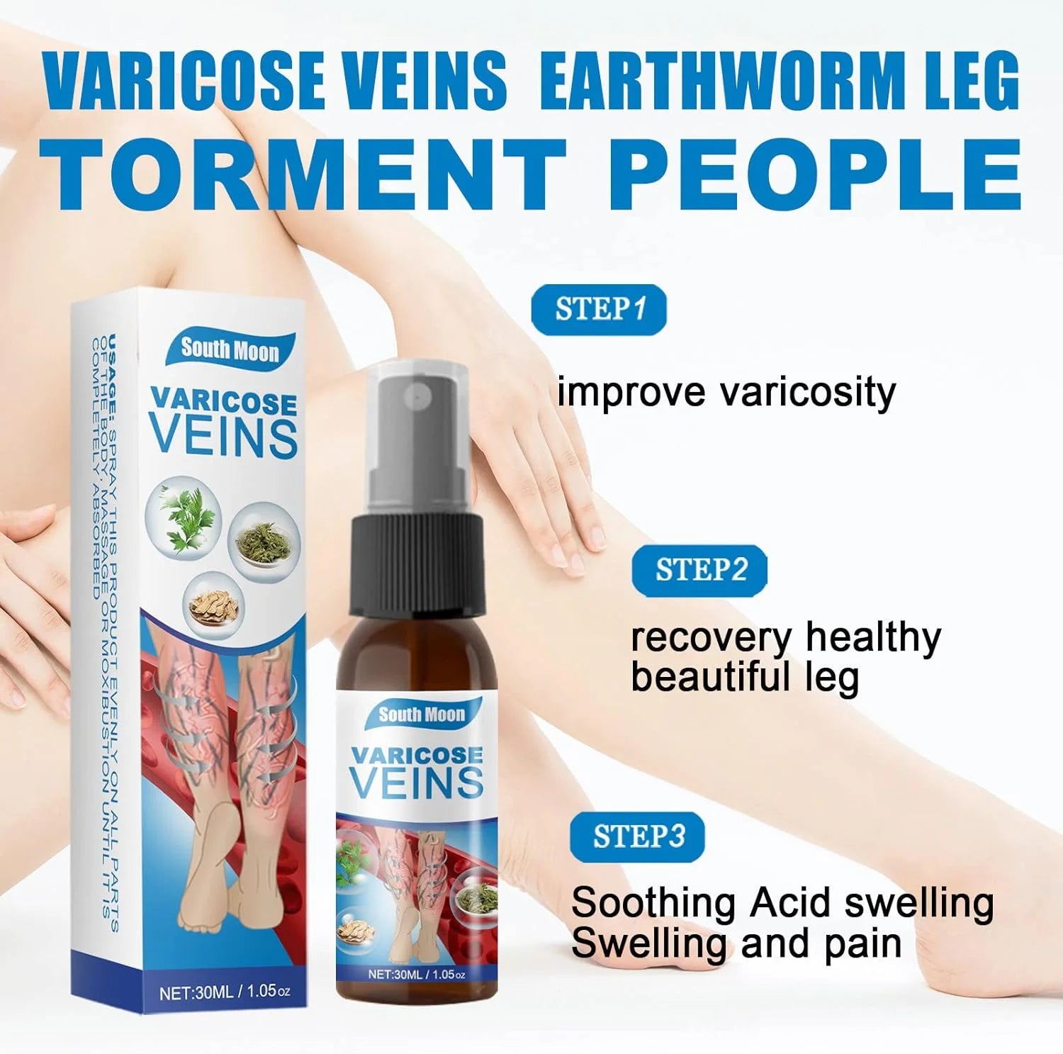 South Moon Vein Healing Varicose Veins Treatment Spray - 30ml
