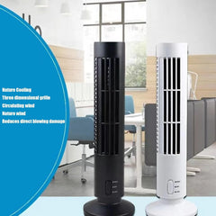 Portable USB Air Conditioner Mini Vertical Bladeless Fan with LED Lamp