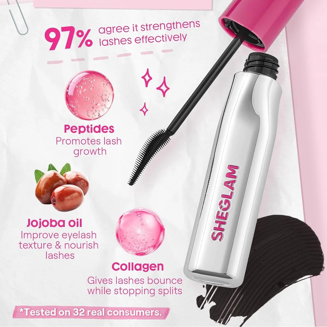 SHEGLAM Lashlighter Up & Out Mascara - 8ml