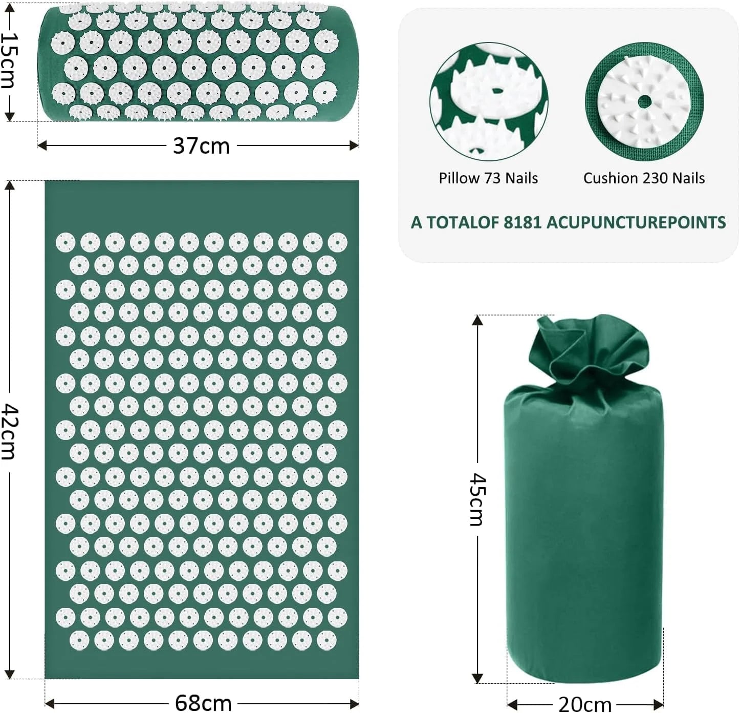 Acupressure Mat and Pillow Set