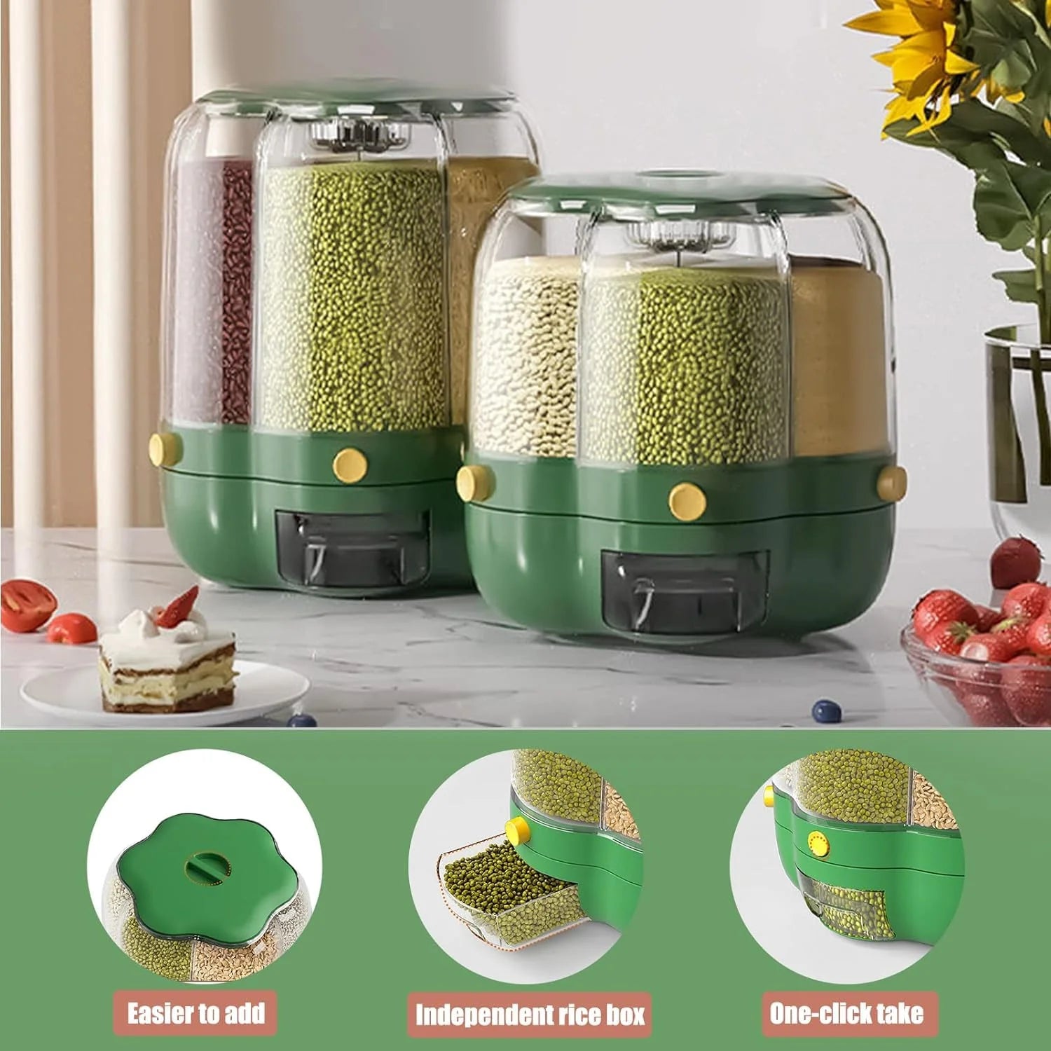 360° Rotating Grain And Cereal Dispenser