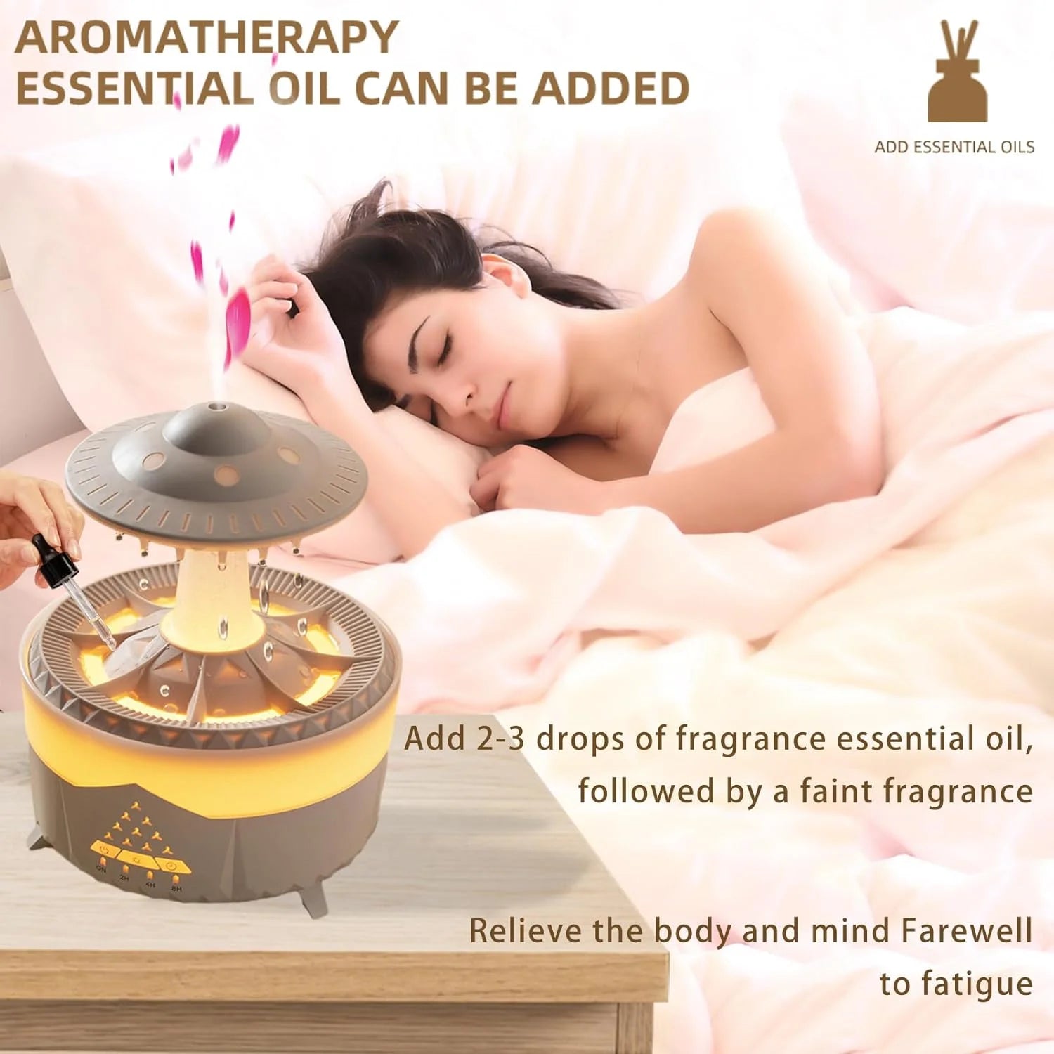 UFO Rain Drop Aroma Diffuser Humidifier Night light - 350ml