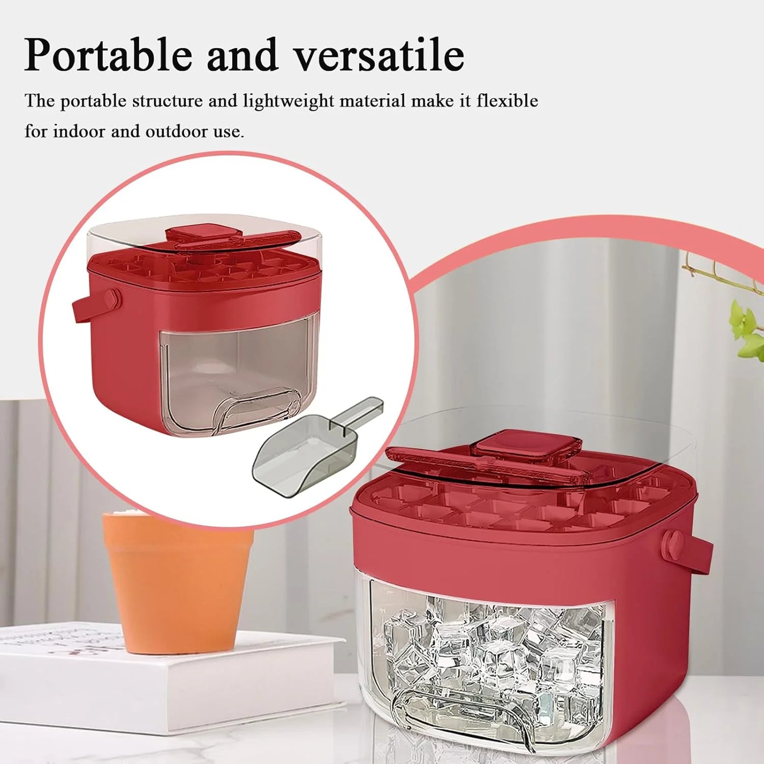 Ice Tray, Chilling Cube Maker Bin