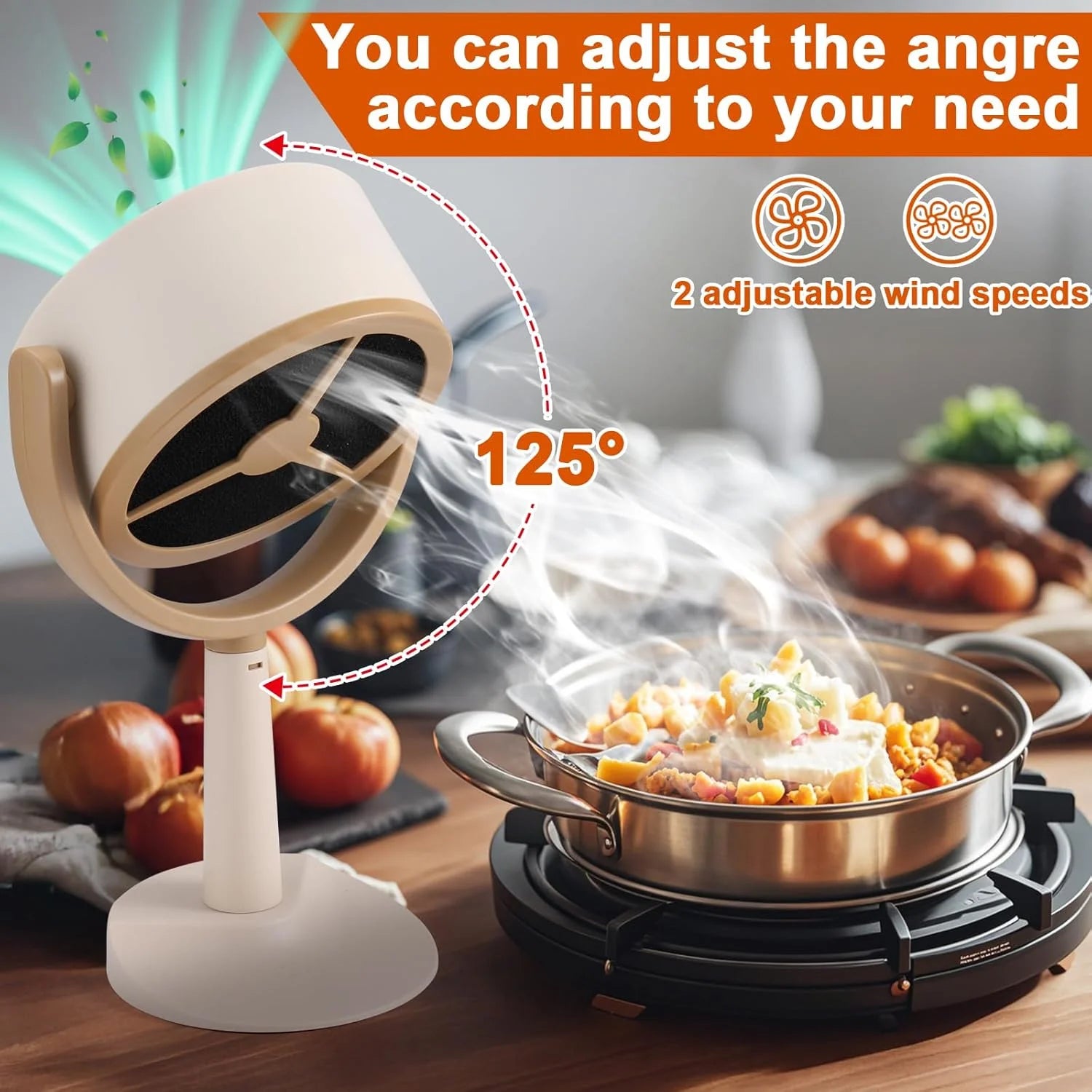 Mity Rain Portable Range Hood for Cooking, Rechargeable Kitchen Exhaust Fan