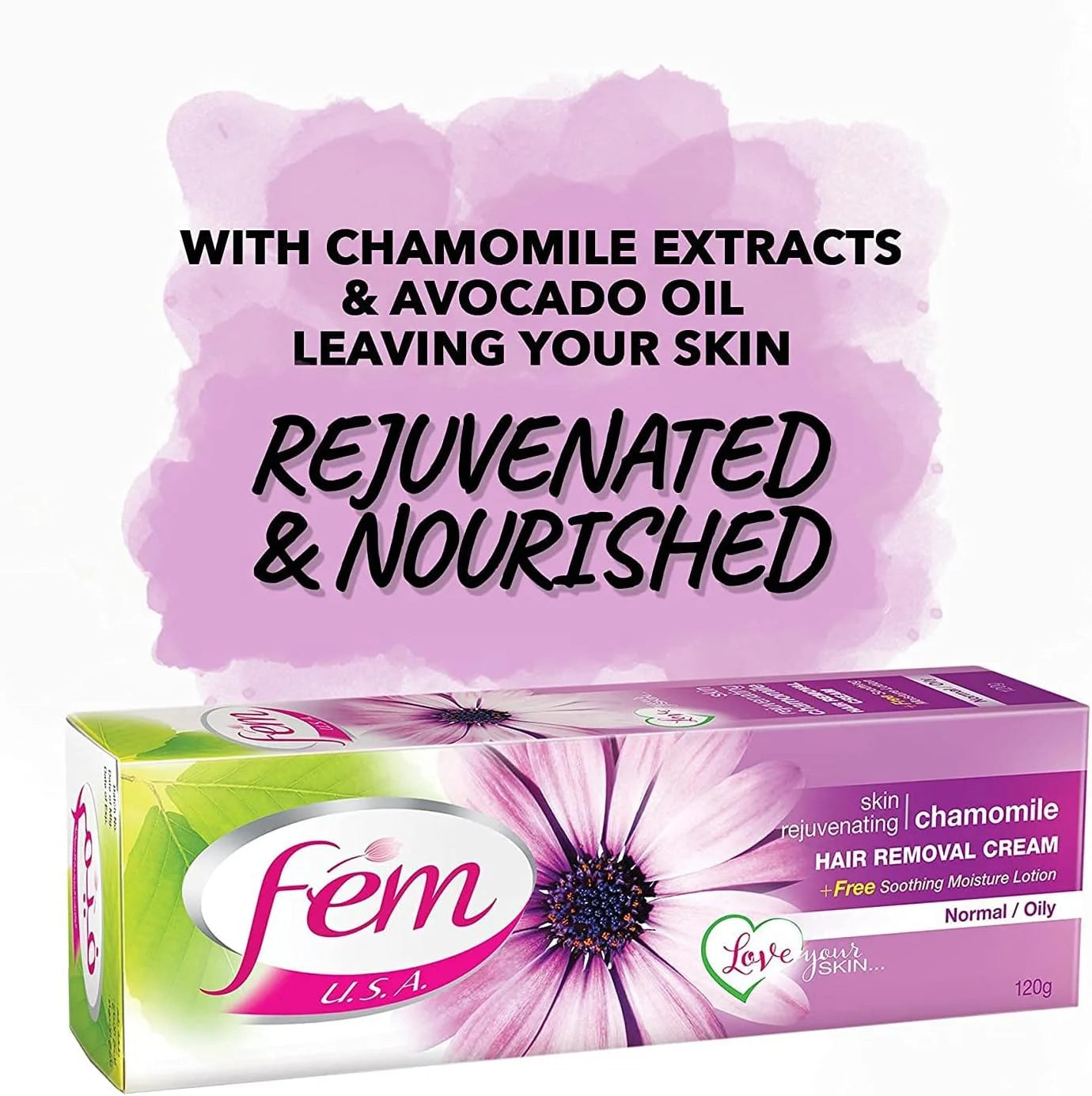 FEM USA Hair Removal Cream with Rejuvenating Chamomile - 120g