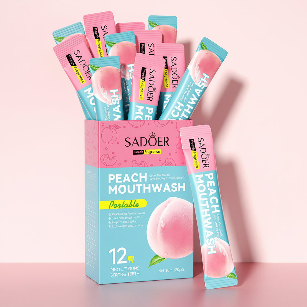 Sadoer Peach Portable Mouthwash - 12pcs