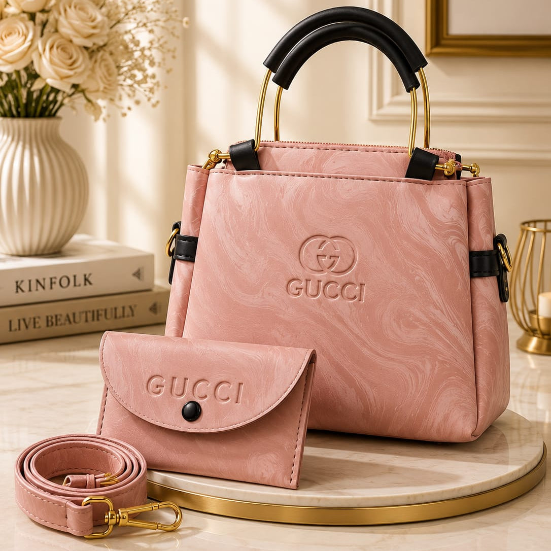 Elegant & Trendy Design - 2 Pcs Set - Handbag + Matching Wallet