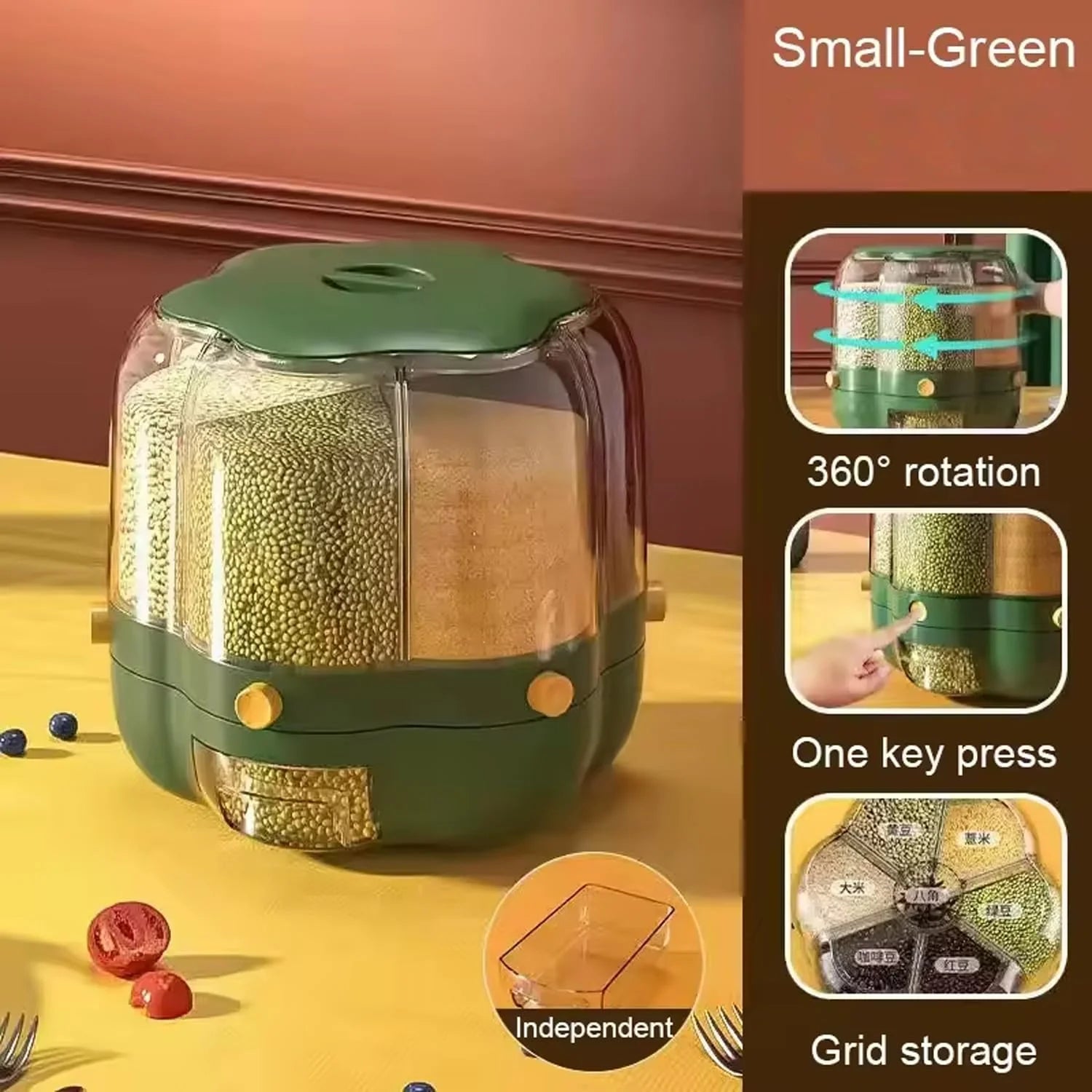 360° Rotating Grain And Cereal Dispenser