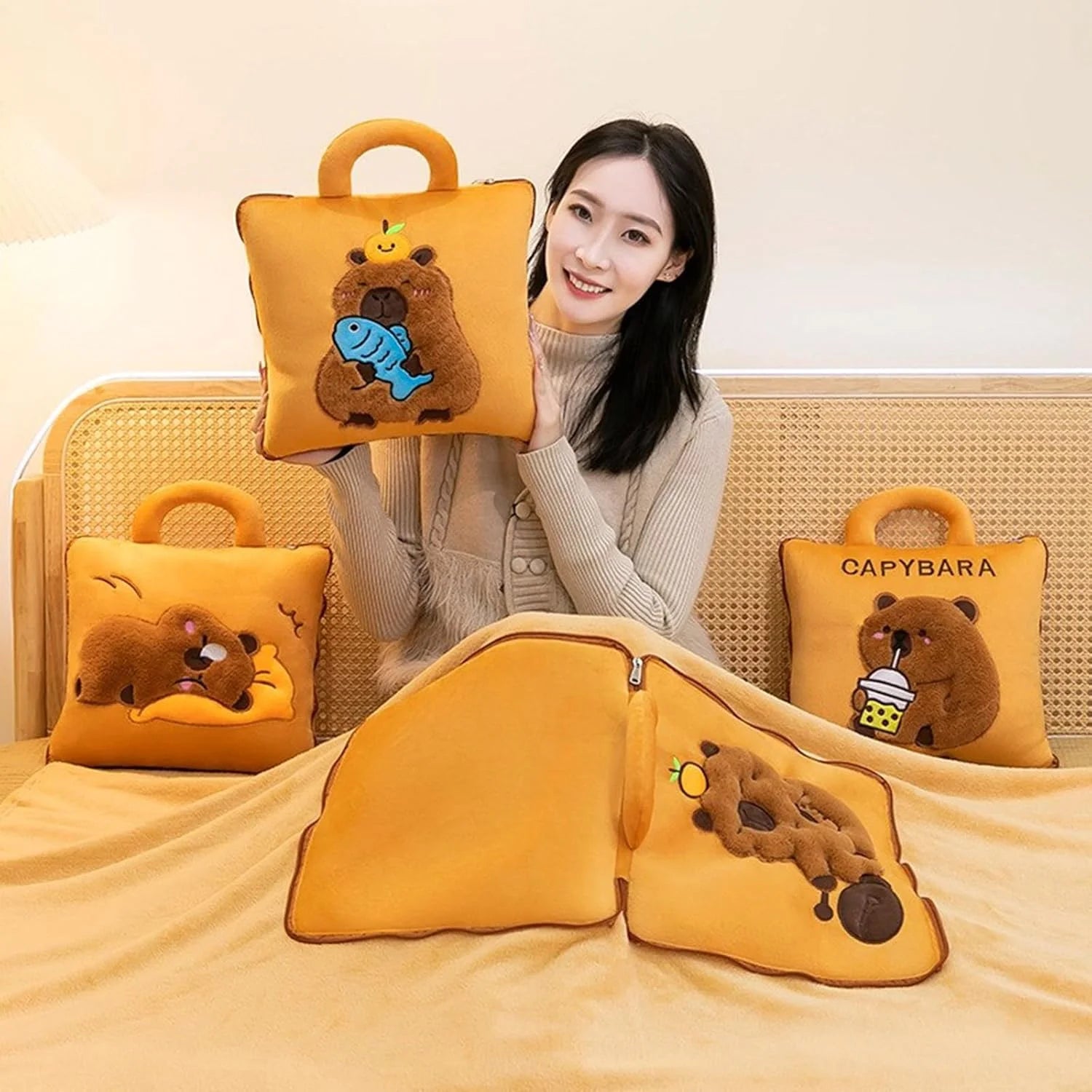Multifunctional Capybaras Pillow 2 In 1 Hand Warmer