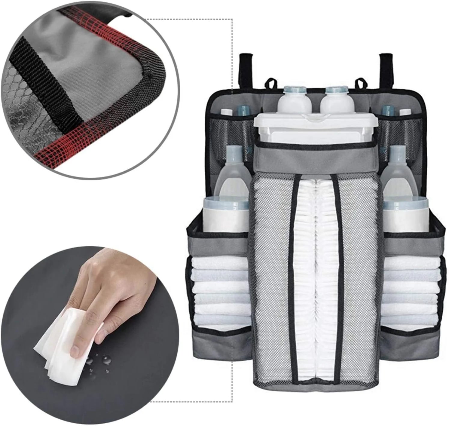 Diaper Organizer for Changing Table and Crib Diaper Stacker