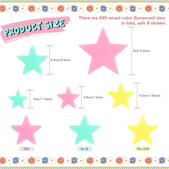 Outus Colorful Glow in The Dark Luminous Stars