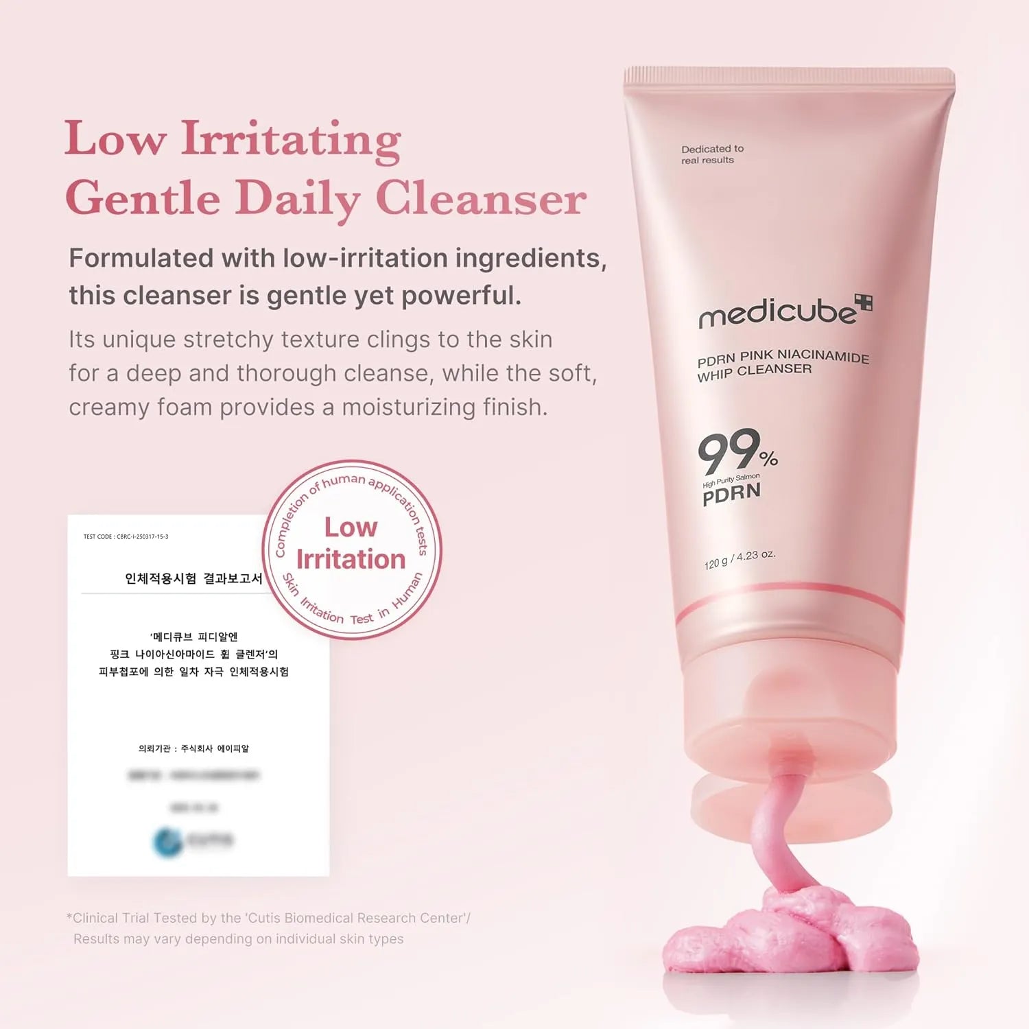 Medicube PDRN Pink Niacinamide Whip Cleanser - 120g