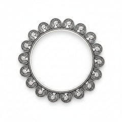 Elegant German Silver Coin Bangles - Each Set
