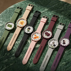 Redstone Silicone Strap Watch with Floral or Patterned Dial