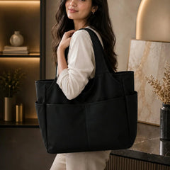 Water Resistant Multi Pocket Nylon Shoulder Tote Bag