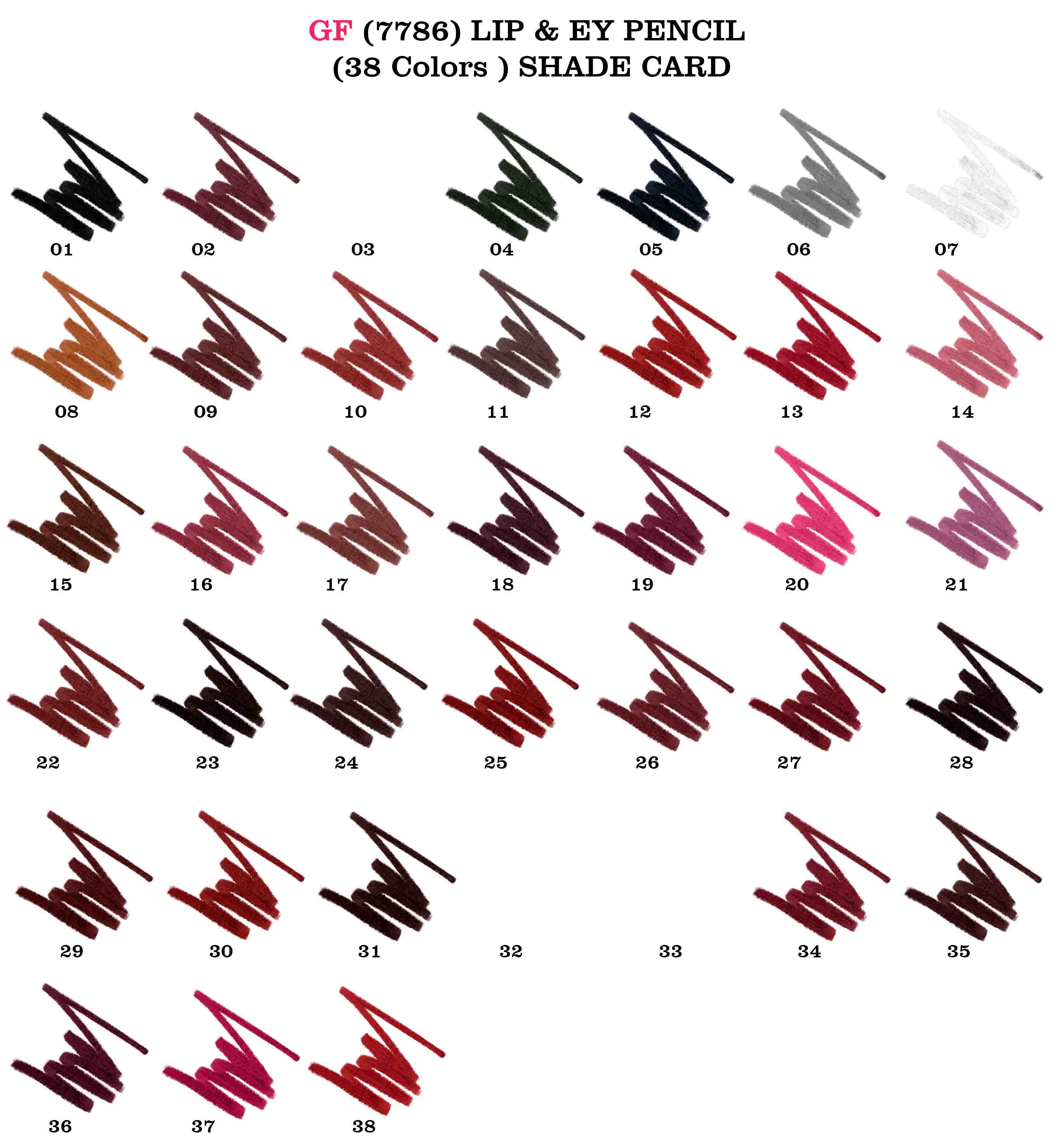 Glamorous Face Lip Pencil - 38 Colors