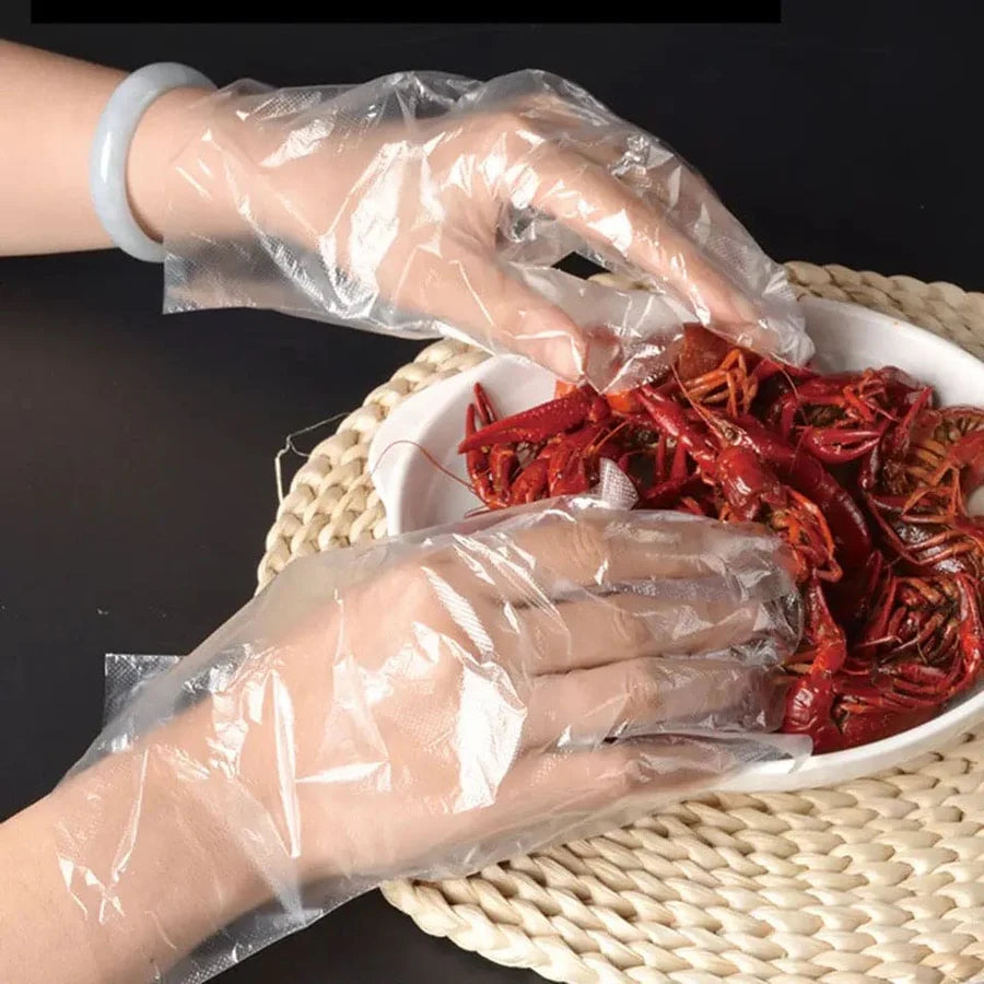 Disposable Transparent Hand Gloves - 100Pcs