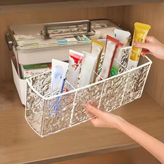 4 Grid Makeup Brush Pen Holder Multi Compartment Rippled Divided Storage Box