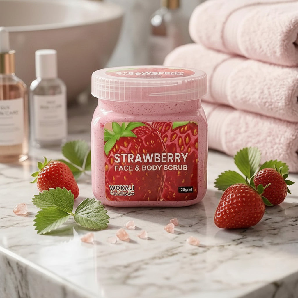 Wokali Strawberry Face & Body Scrub - 125g