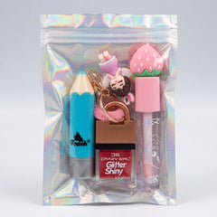 Mini Cute Lip Gloss & Hair Accessory Gift Pouch