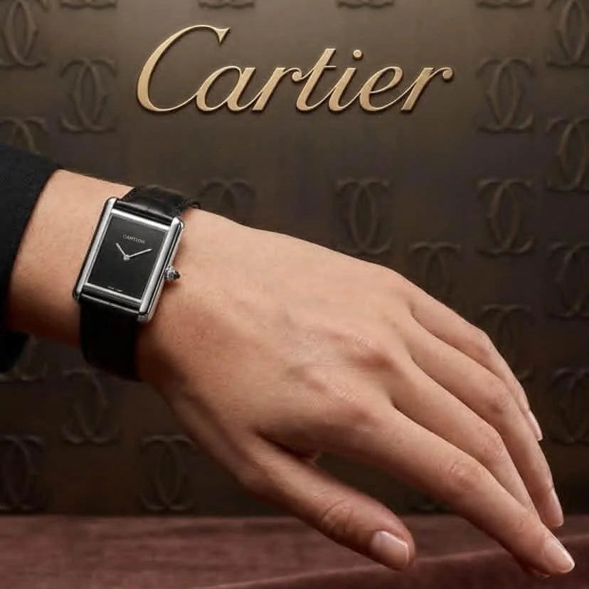 Cartier Tank Louis Style Dial Leather Watch