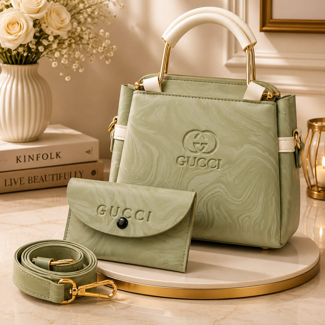 Elegant & Trendy Design - 2 Pcs Set - Handbag + Matching Wallet