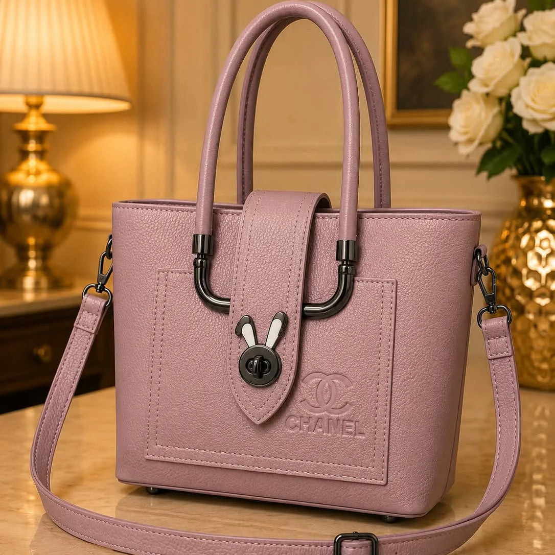 CHANEL Textured Leather Tote Handbag