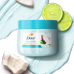 Dove Tropical Coconut & Lime Body Scrub, Glycerin, Lauric Acid  - 425g