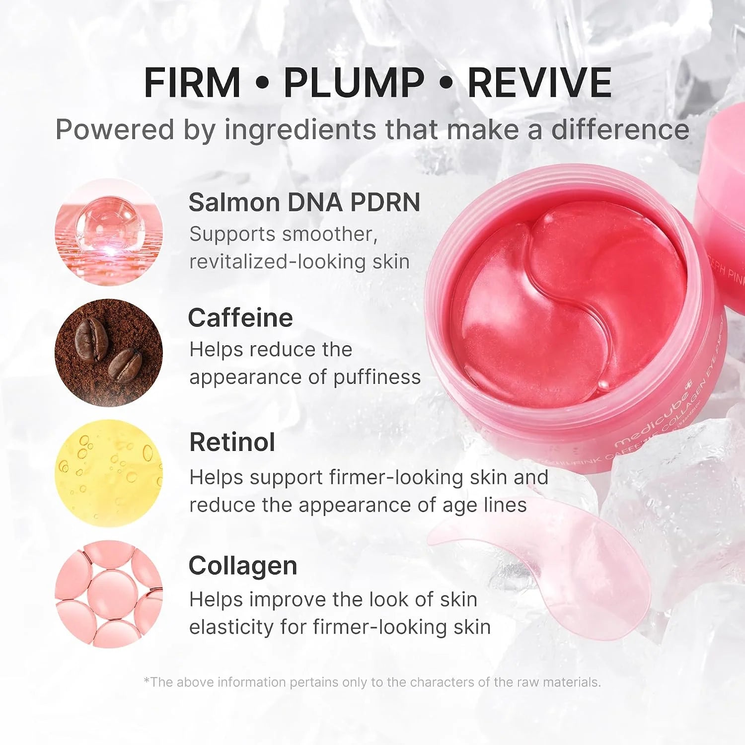 Medicube PDRN Pink Caffeine Collagen Eye Patch - 60 Patches