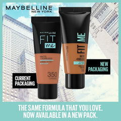 Original Maybelline Fit Me Foundation, Matte & Poreless, Full Coverage Blendable Normal to Oily Skin, 30ml