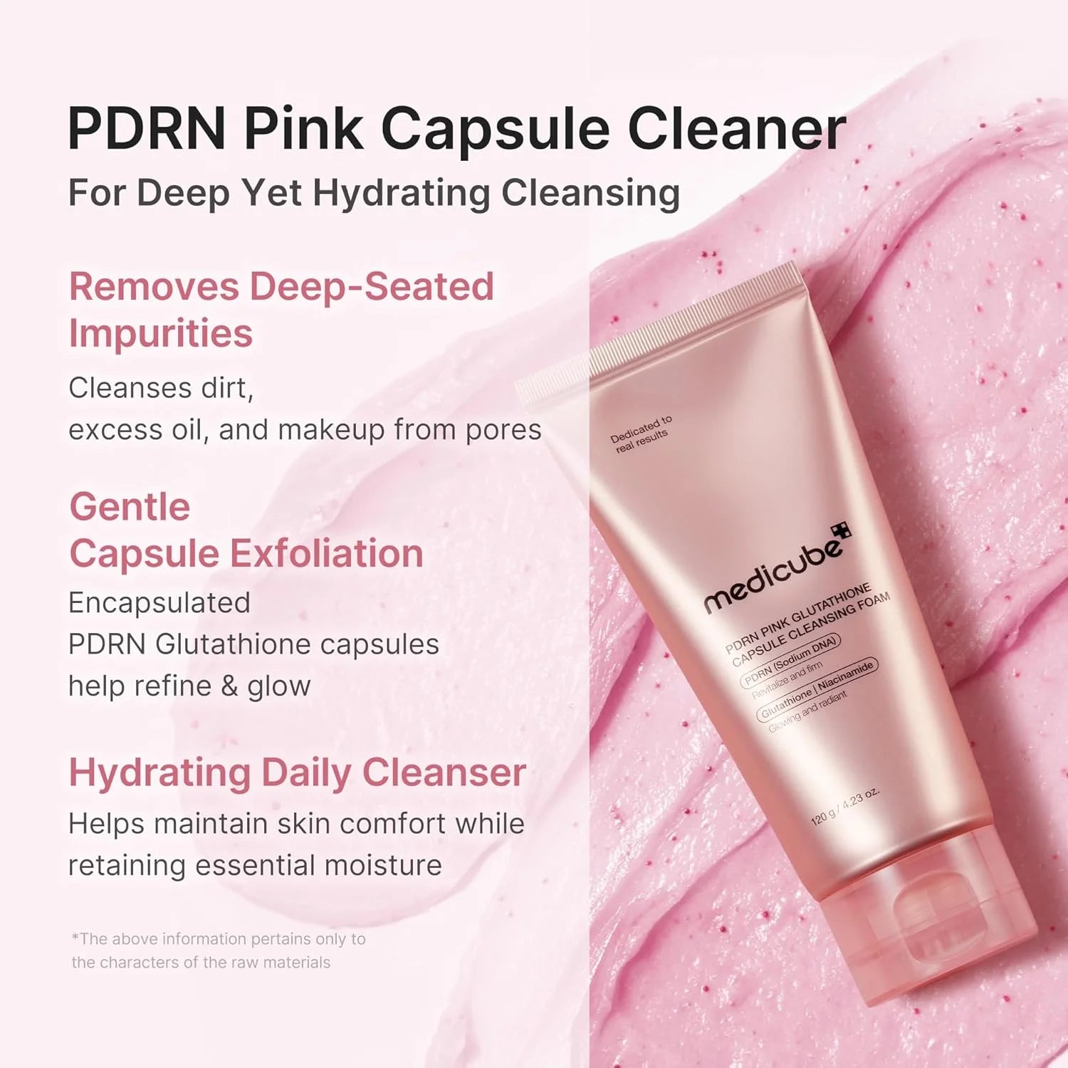 Medicube PDRN Pink Glutathione Capsule Foam Cleanser  - 120g