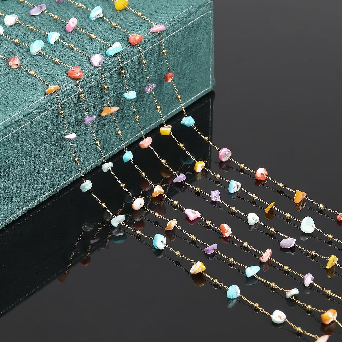 Colorful Irregular Shape Shell Chain Permanent Bracelet