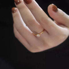 Stainless steel  One stone  Ring - Each