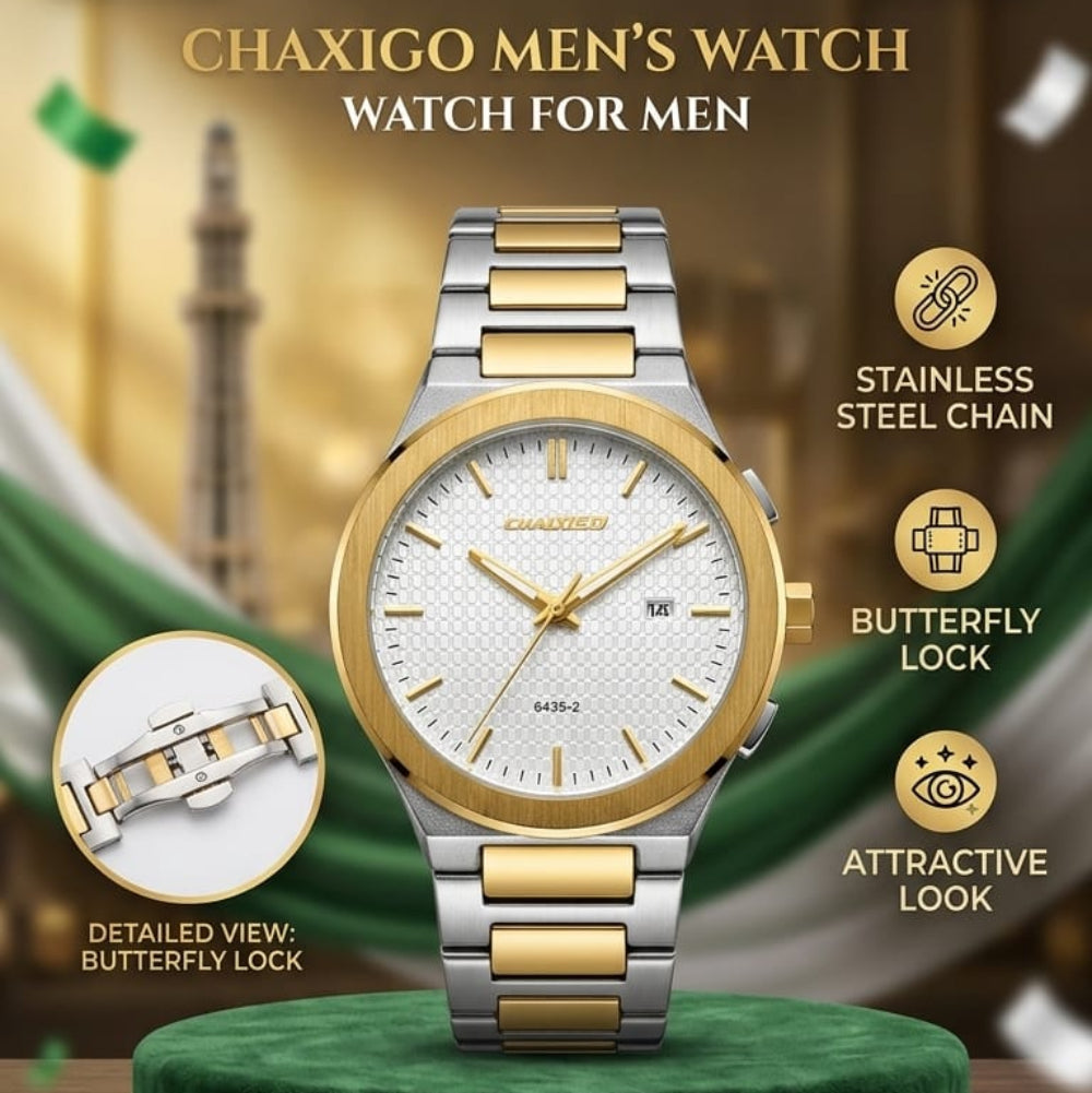 Chaxigo Men's Dress Watch - Two-Tone Stainless Steel